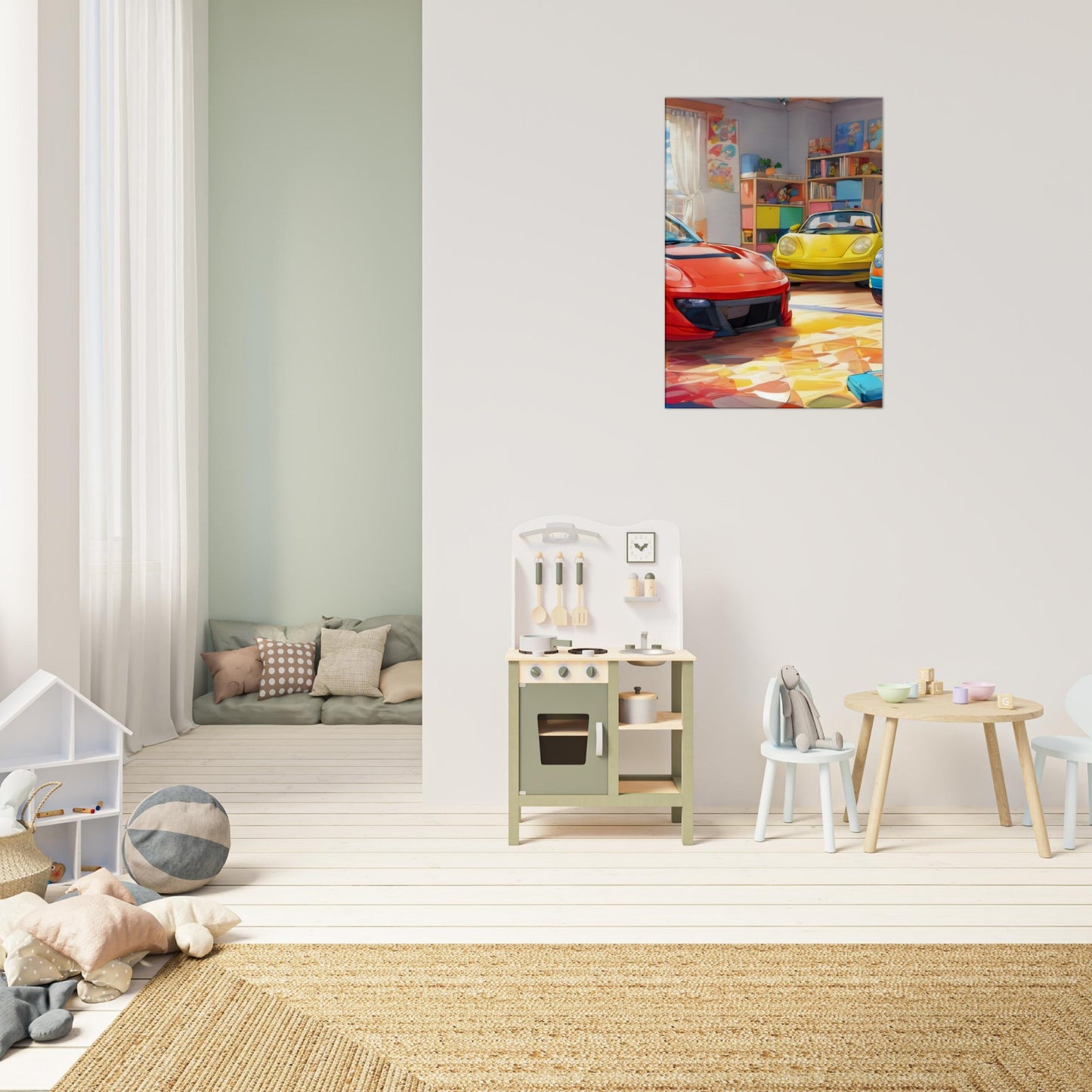 tableau de sport dans chambre d'enfant