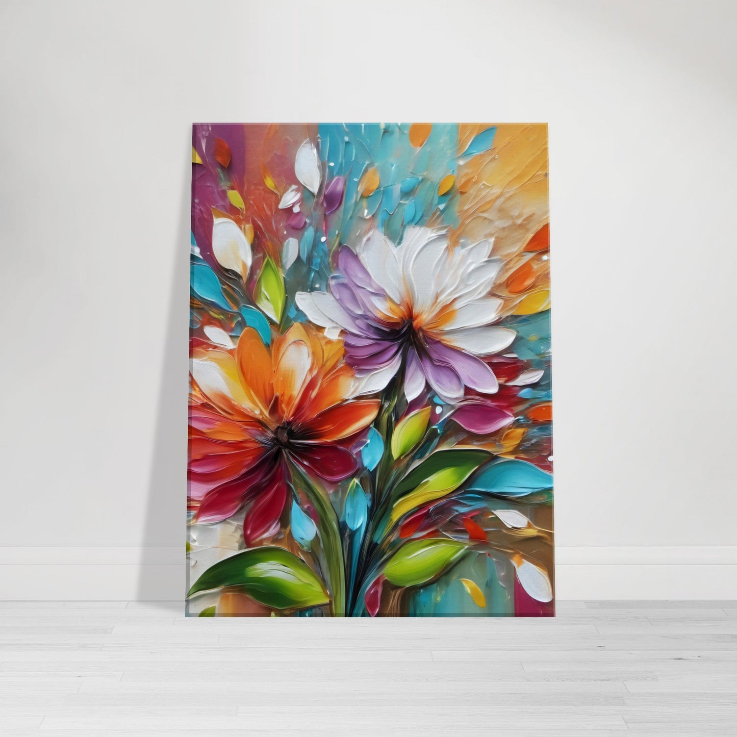 Tableau de fleurs en peinture