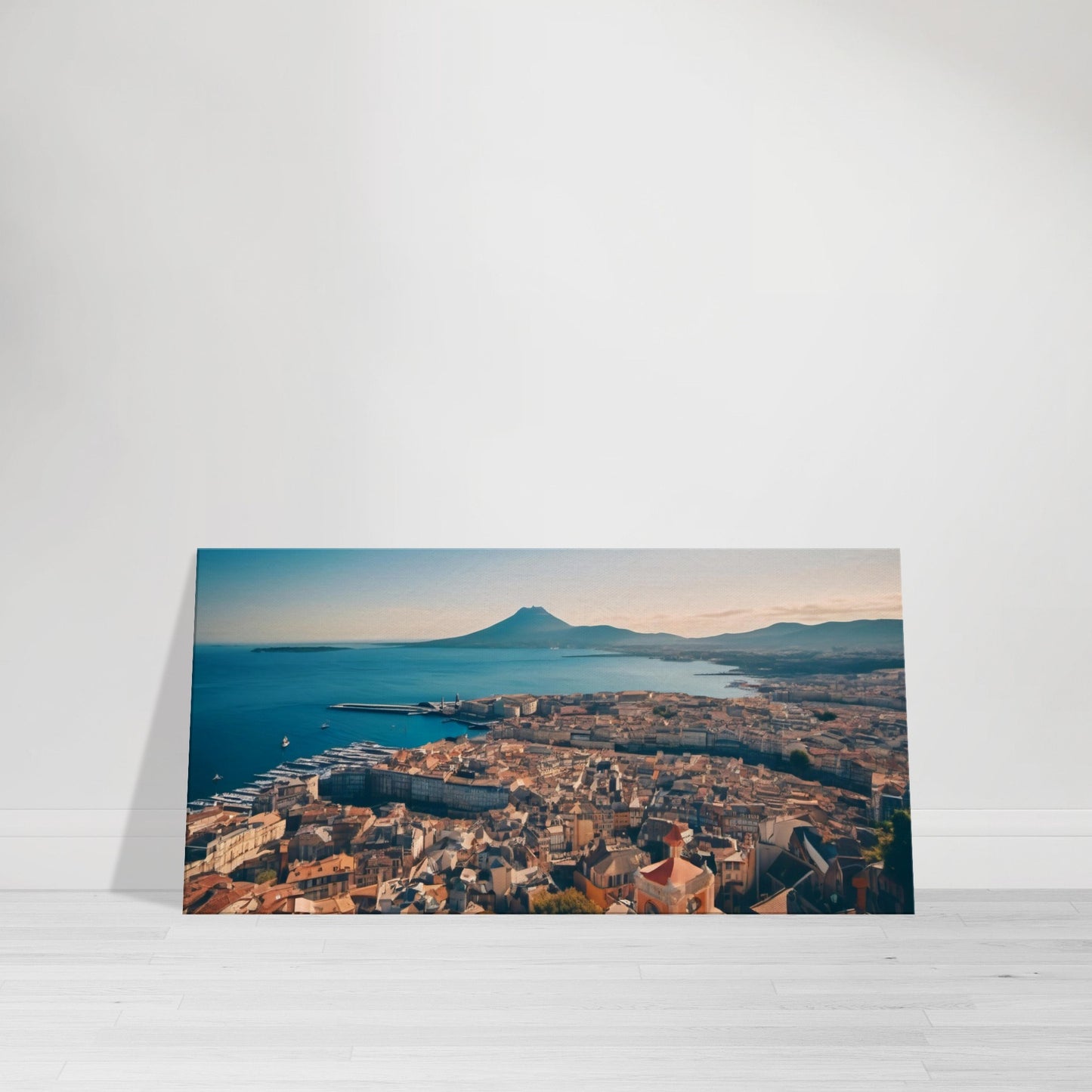 tableau de Naples en Italie avec le Vésuve