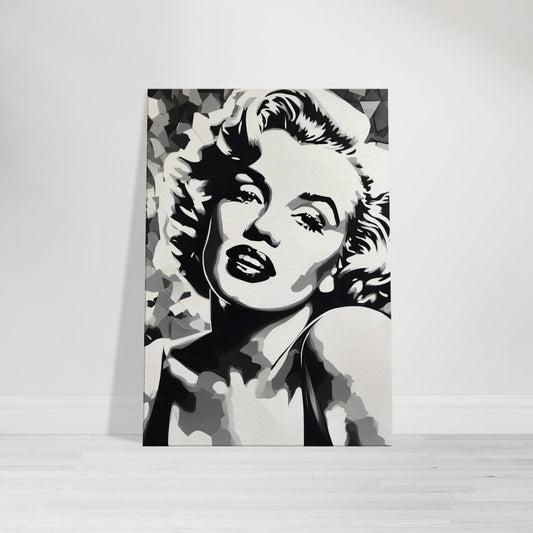tableau de marilyn monroe en noir et blanc