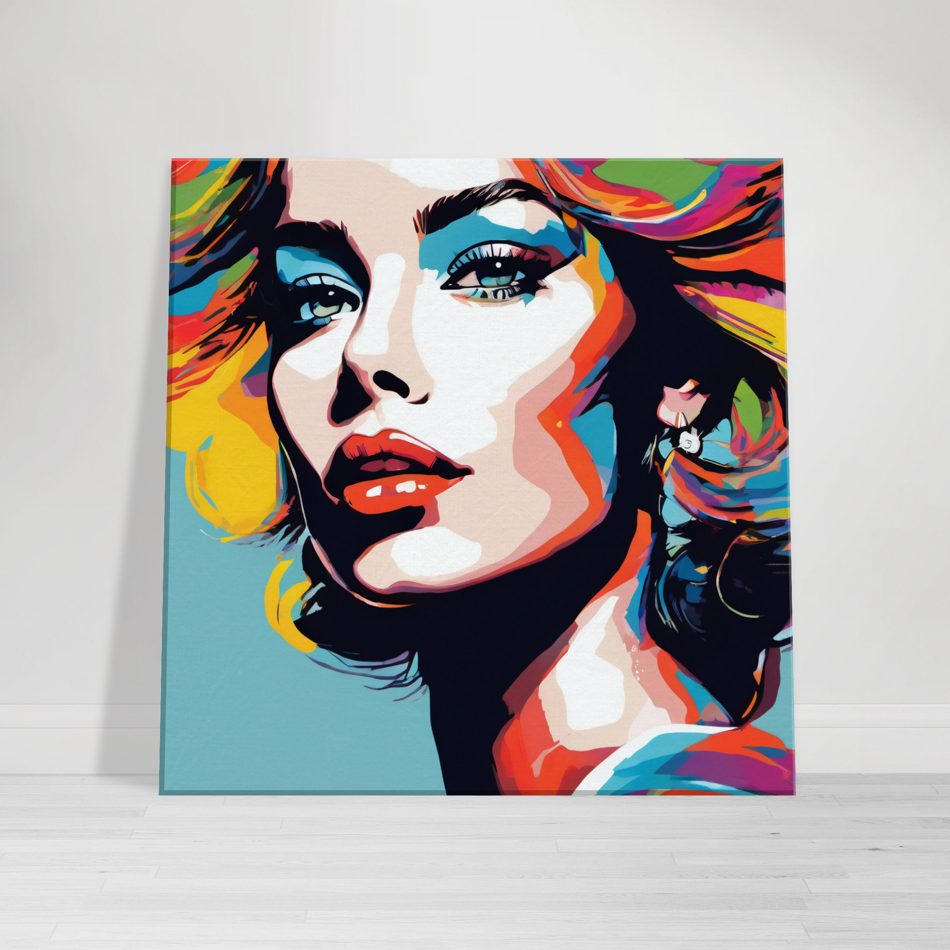 Tableau coloré du visage d'une femme