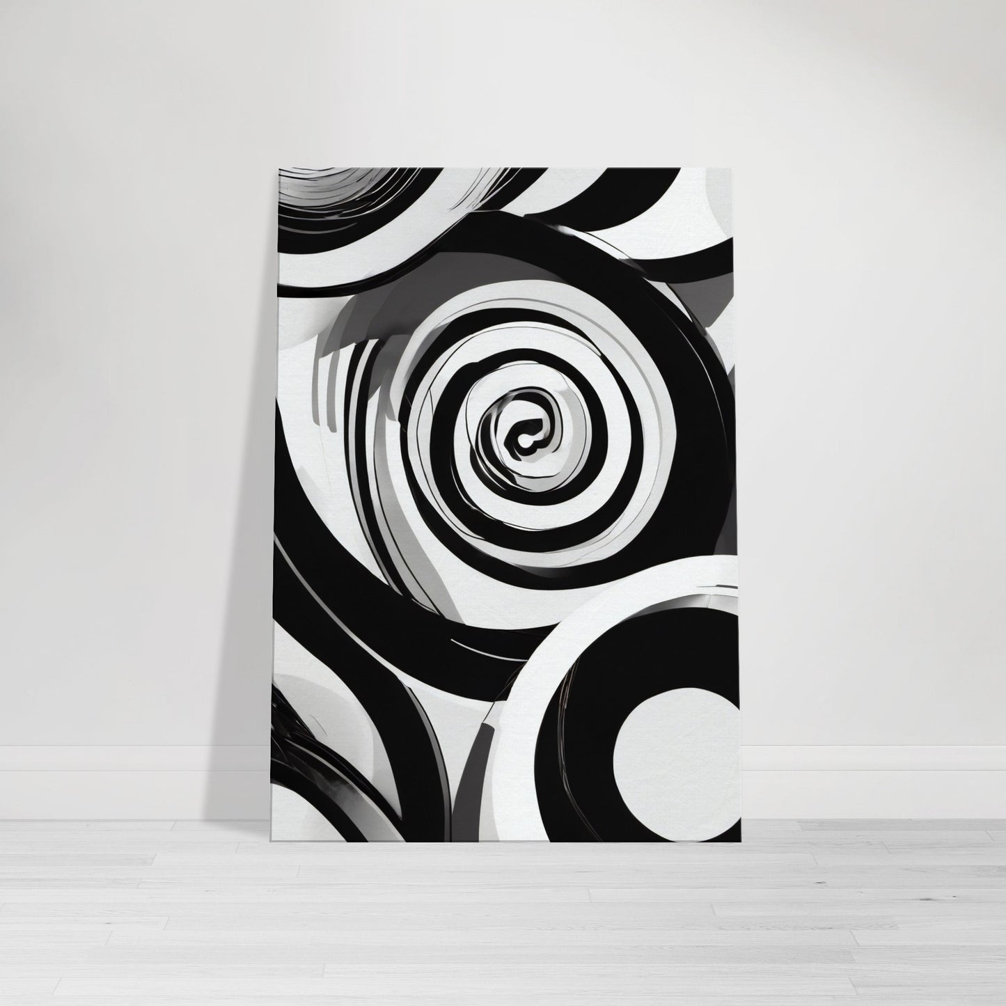 tableau abstrait en noir et blanc