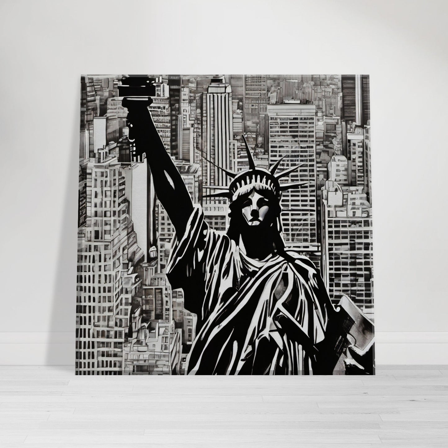 tableau de new york en noir et blanc