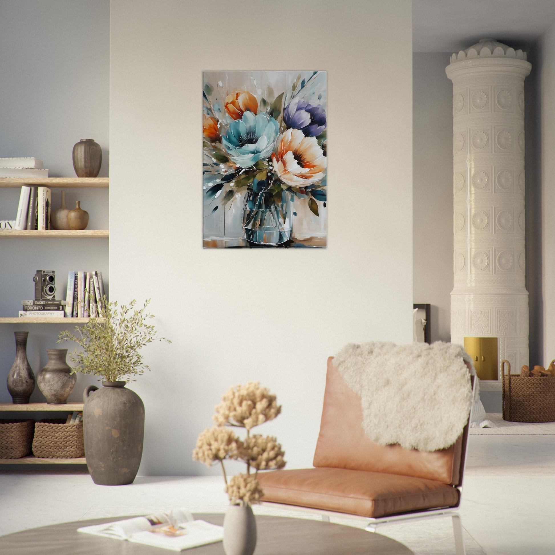 tableau fleurs modernes dans la salon