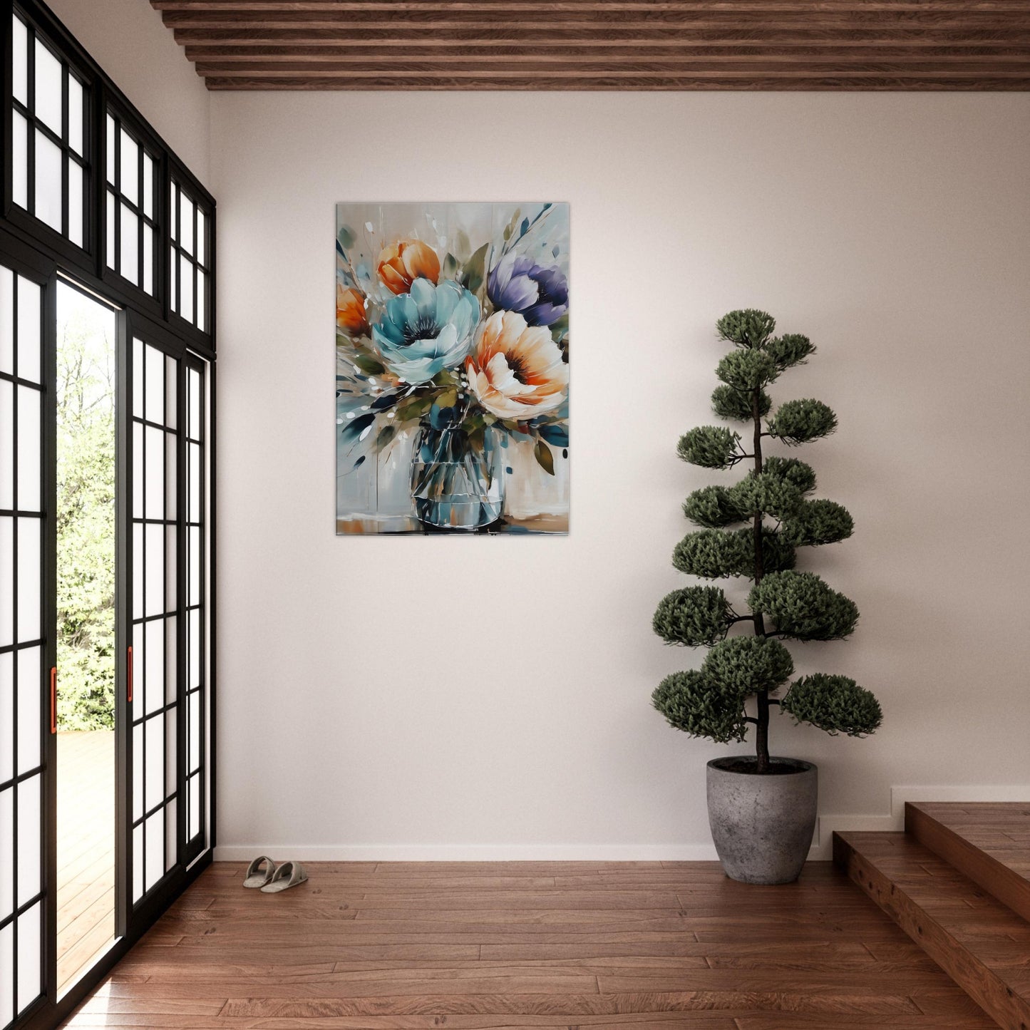 tableau fleurs modernes dans la maison
