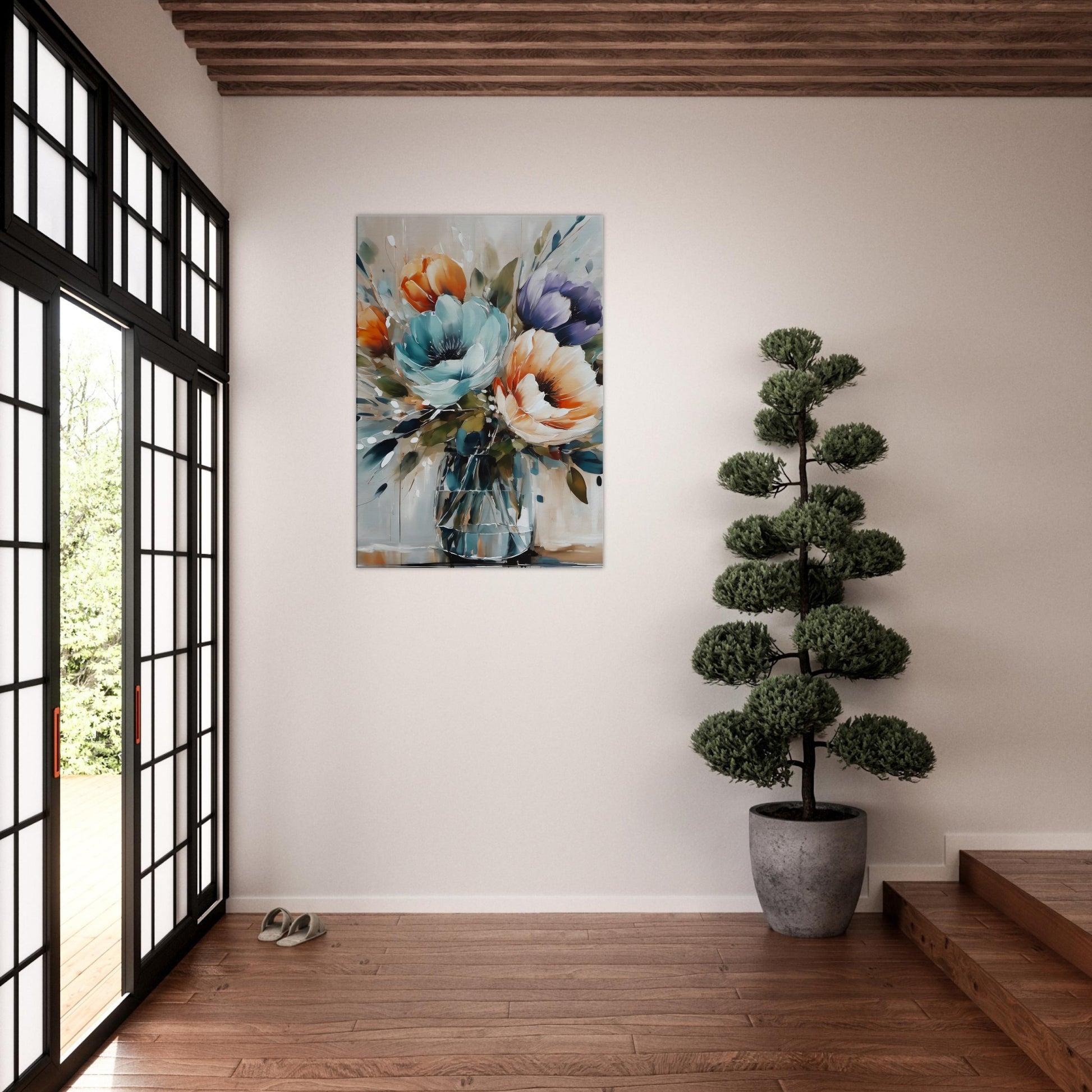 tableau fleurs modernes dans la maison