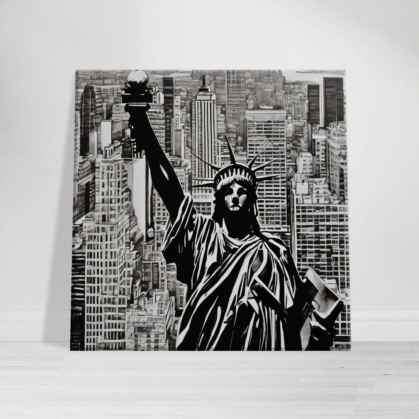 tableau de new york en noir et blanc