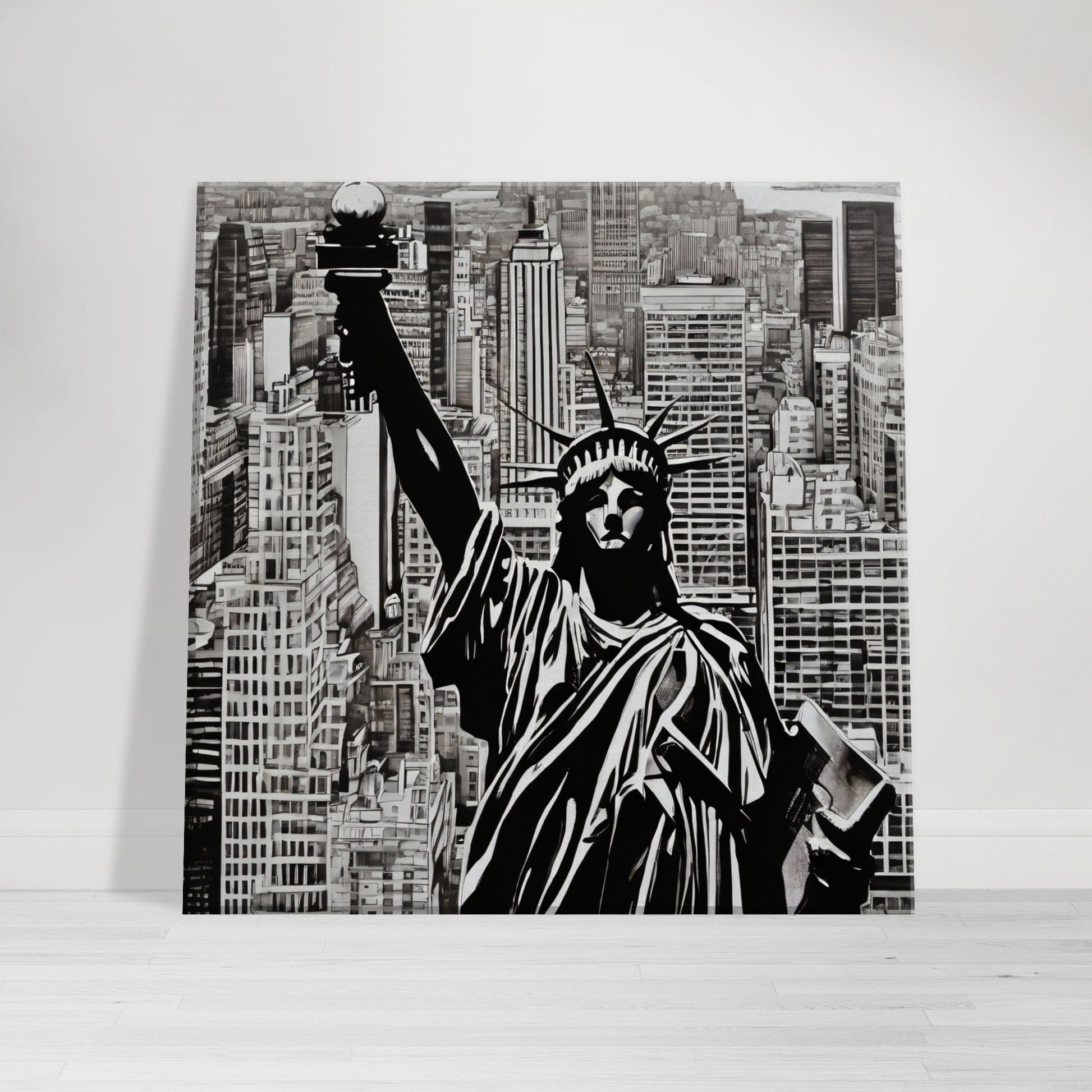 tableau de new york en noir et blanc