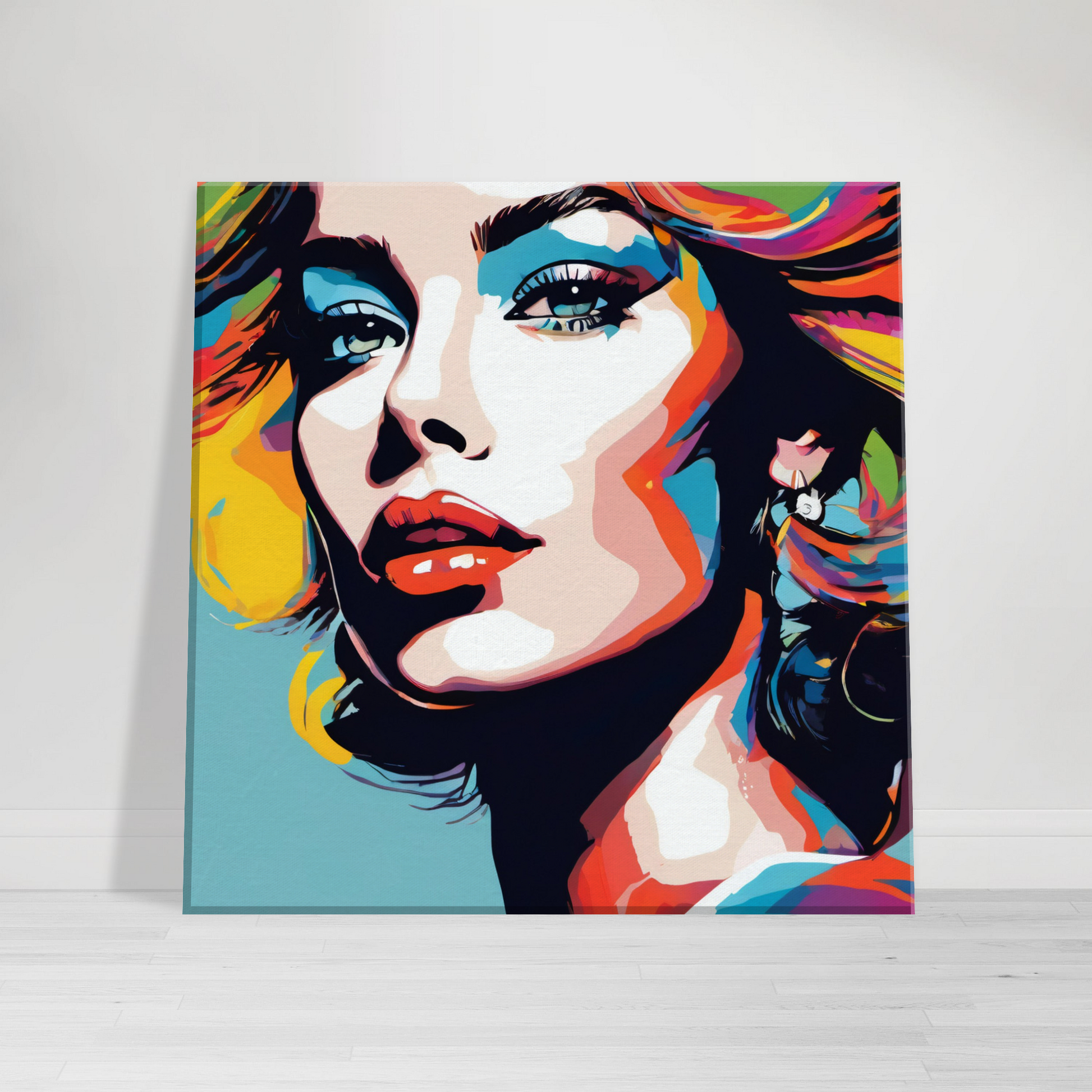 Tableau coloré du visage d'une femme