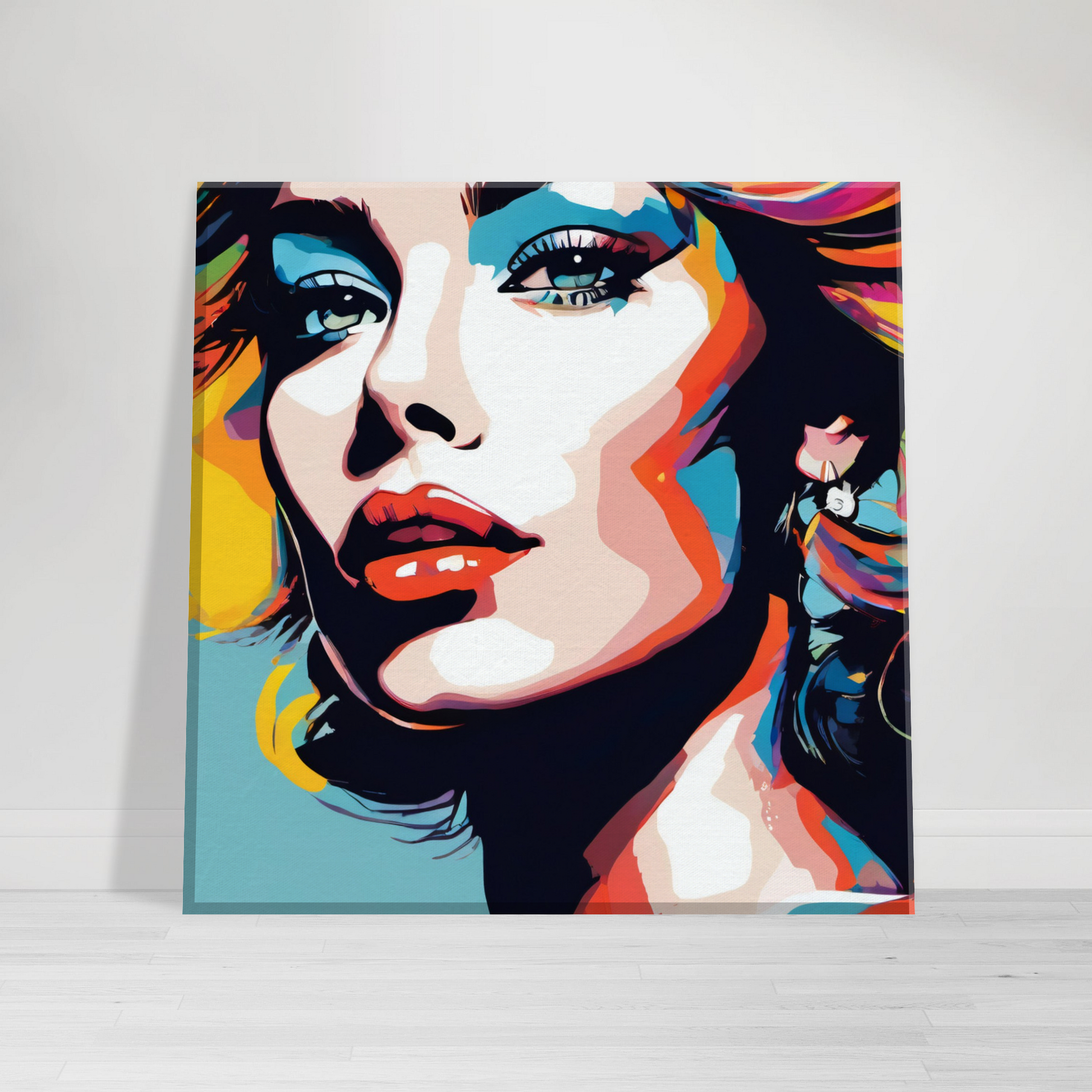 Tableau coloré du visage d'une femme