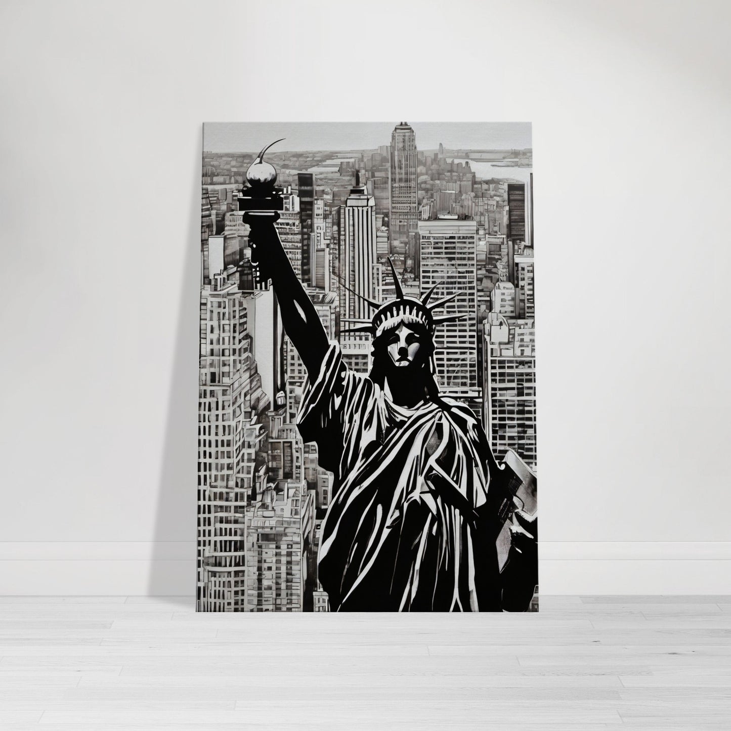 tableau de new york en noir et blanc