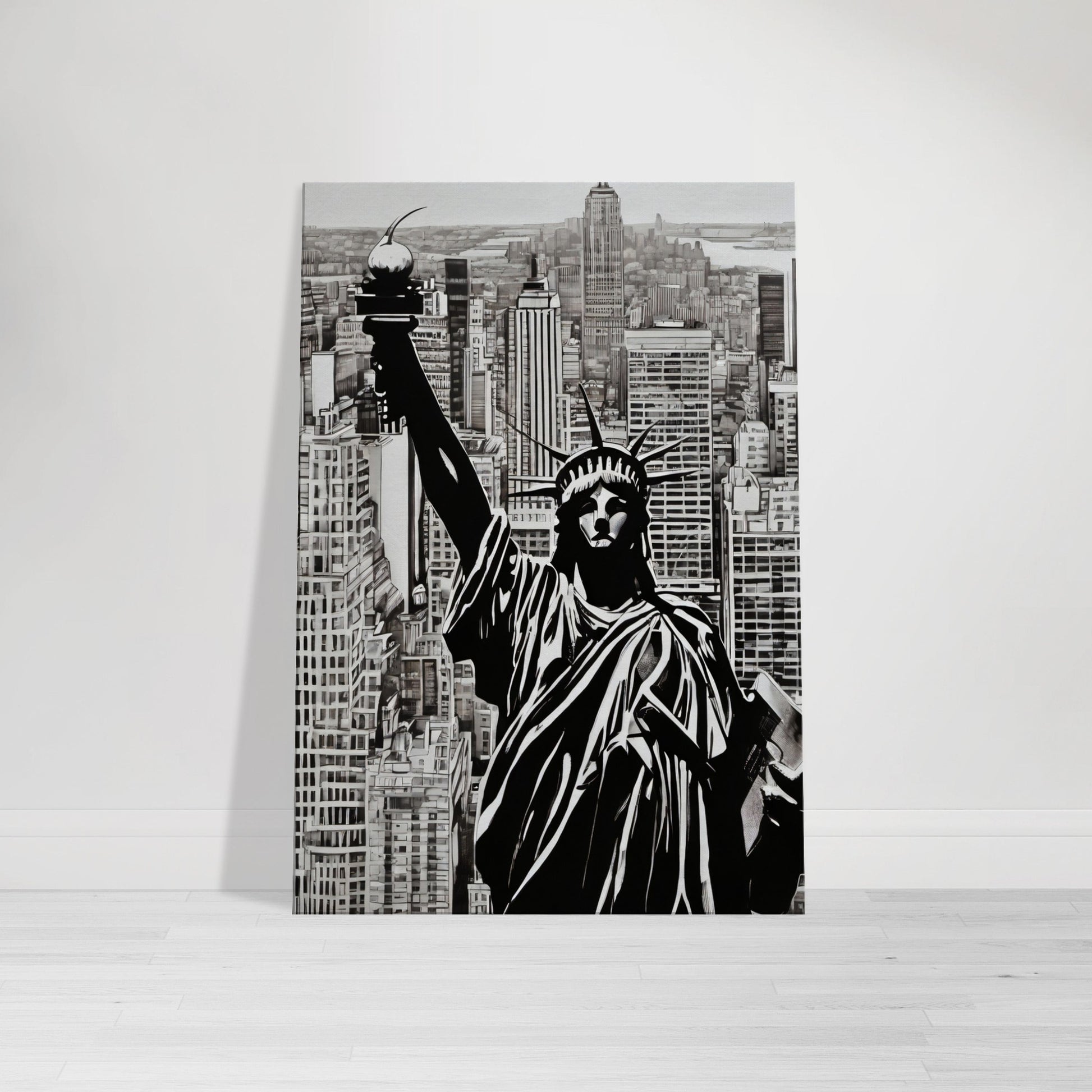 tableau de new york en noir et blanc