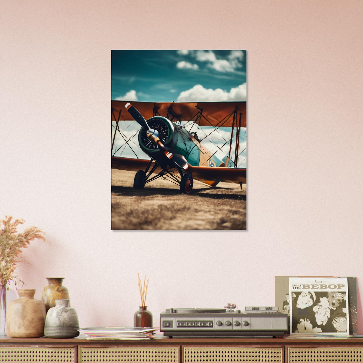 tableau avion vintage dans la salle a manger