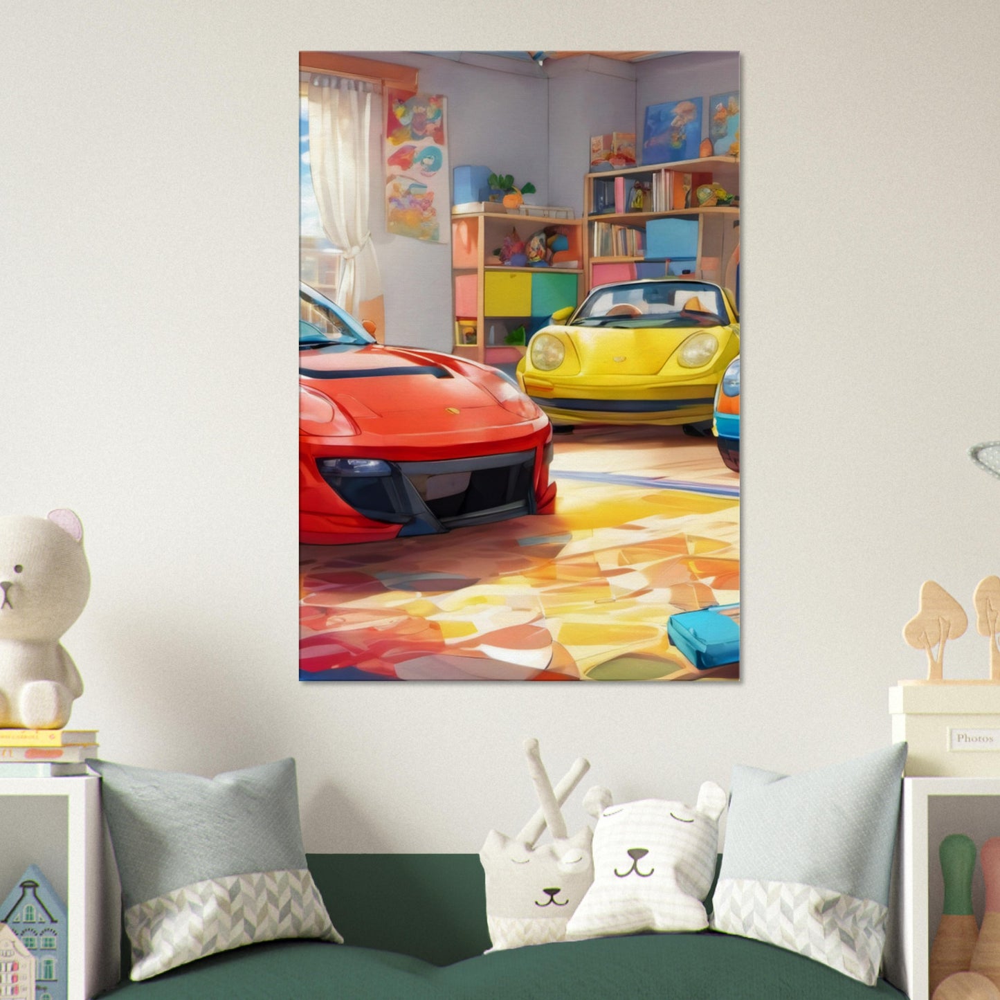 tableau de sport dans chambre d'enfant