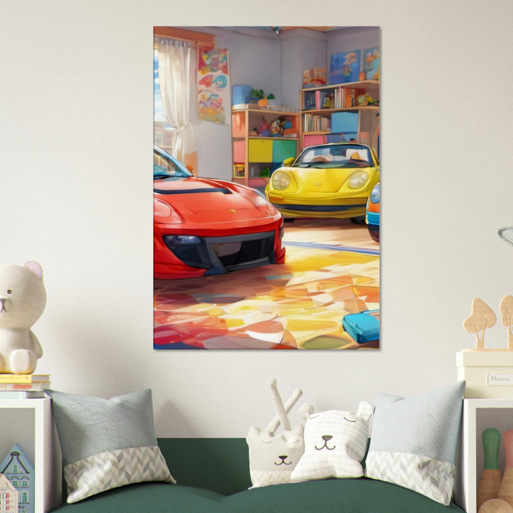 tableau de sport dans chambre d'enfant
