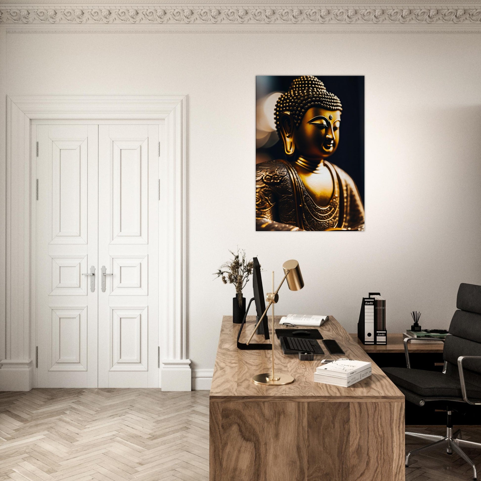 tableau bouddha relief dans le bureau