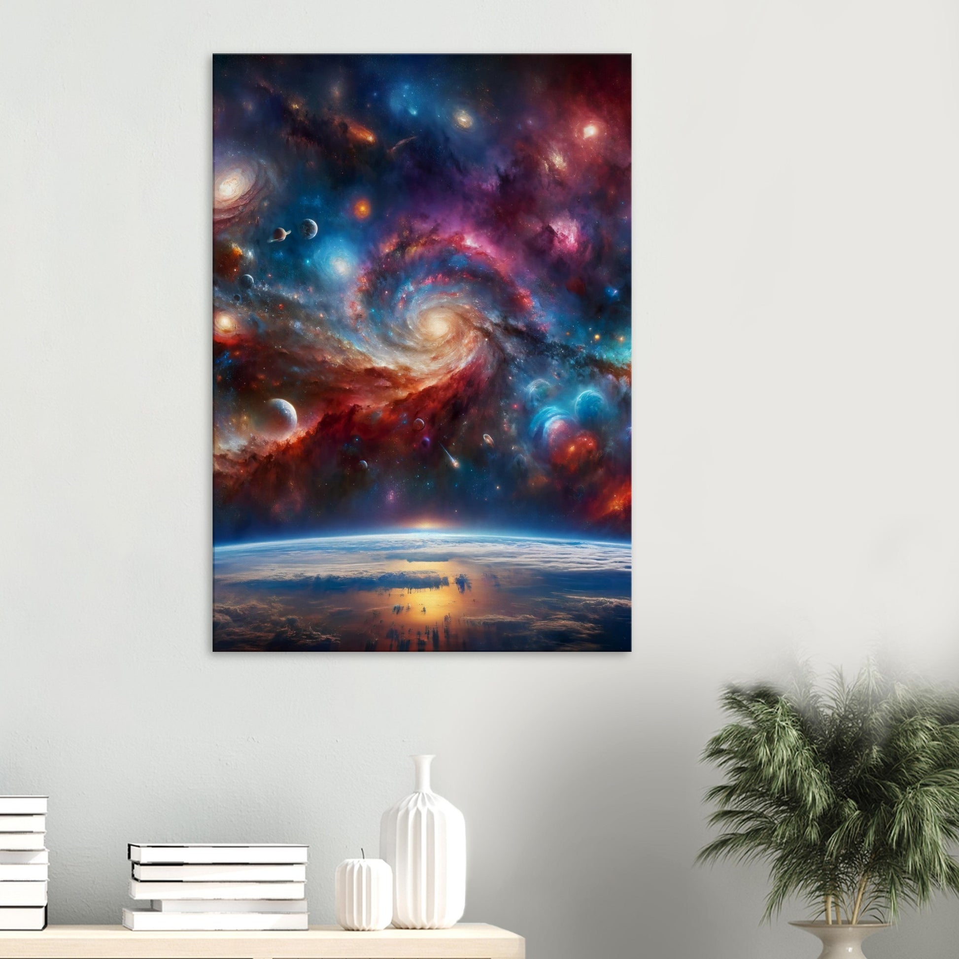 tableau de galaxies dans le salon