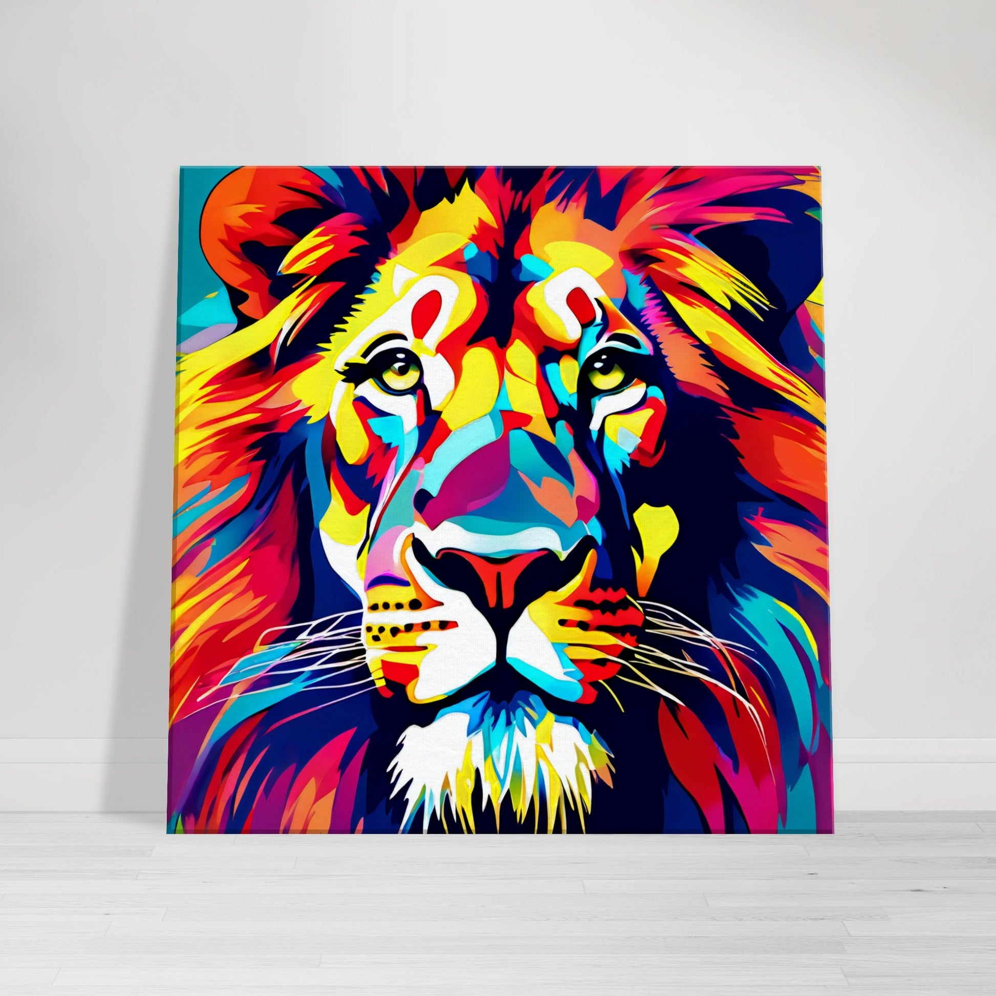 tableau lion pop art