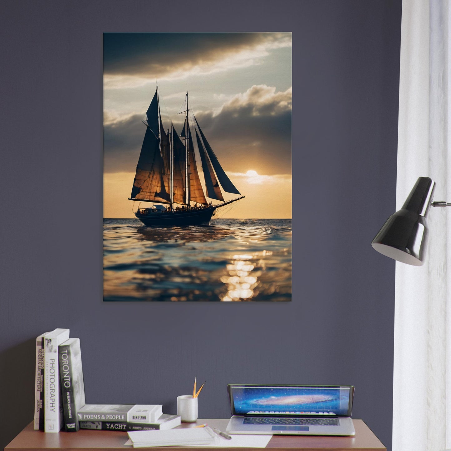 tableau bateau voilier mer dans le bureau