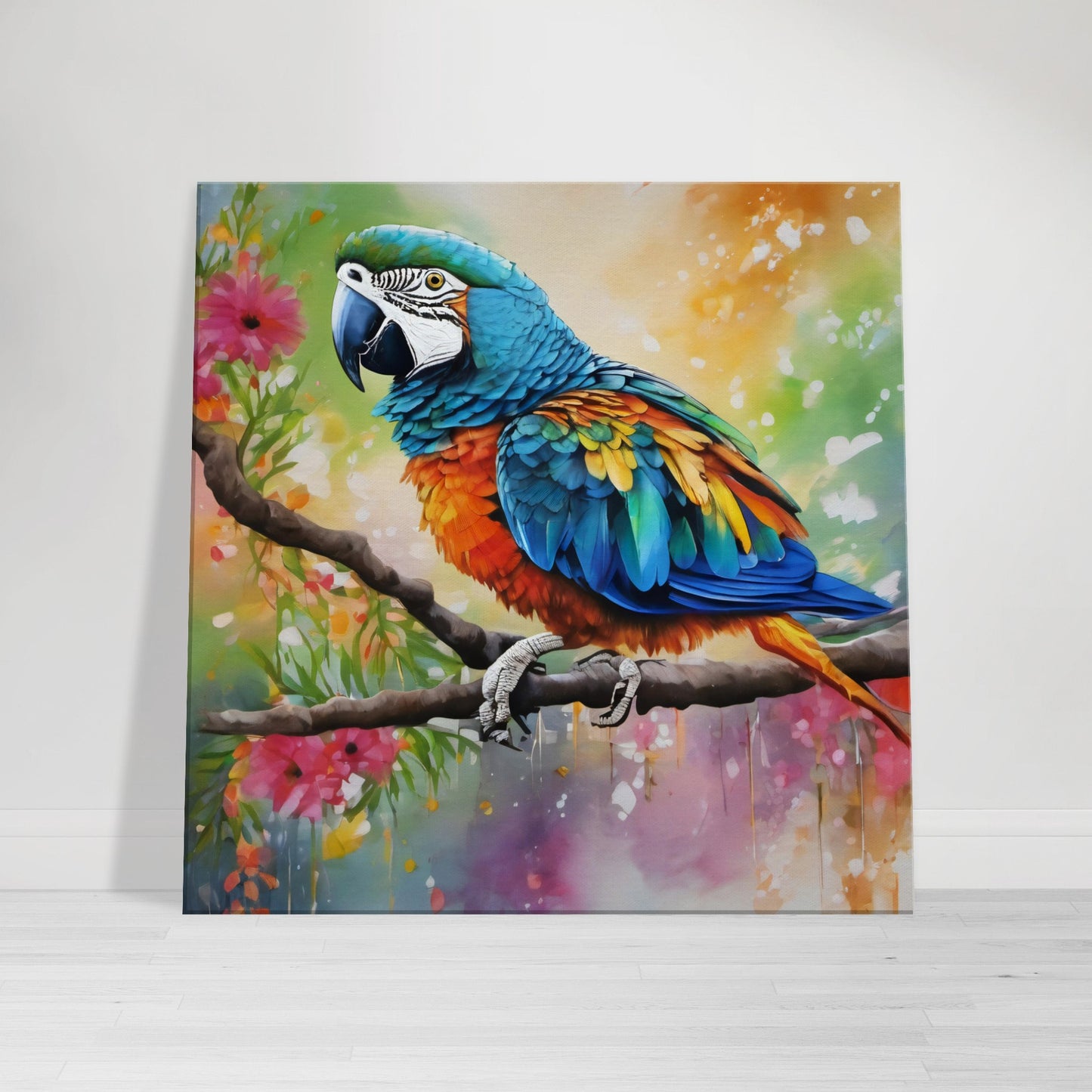 tableau perroquet coloré