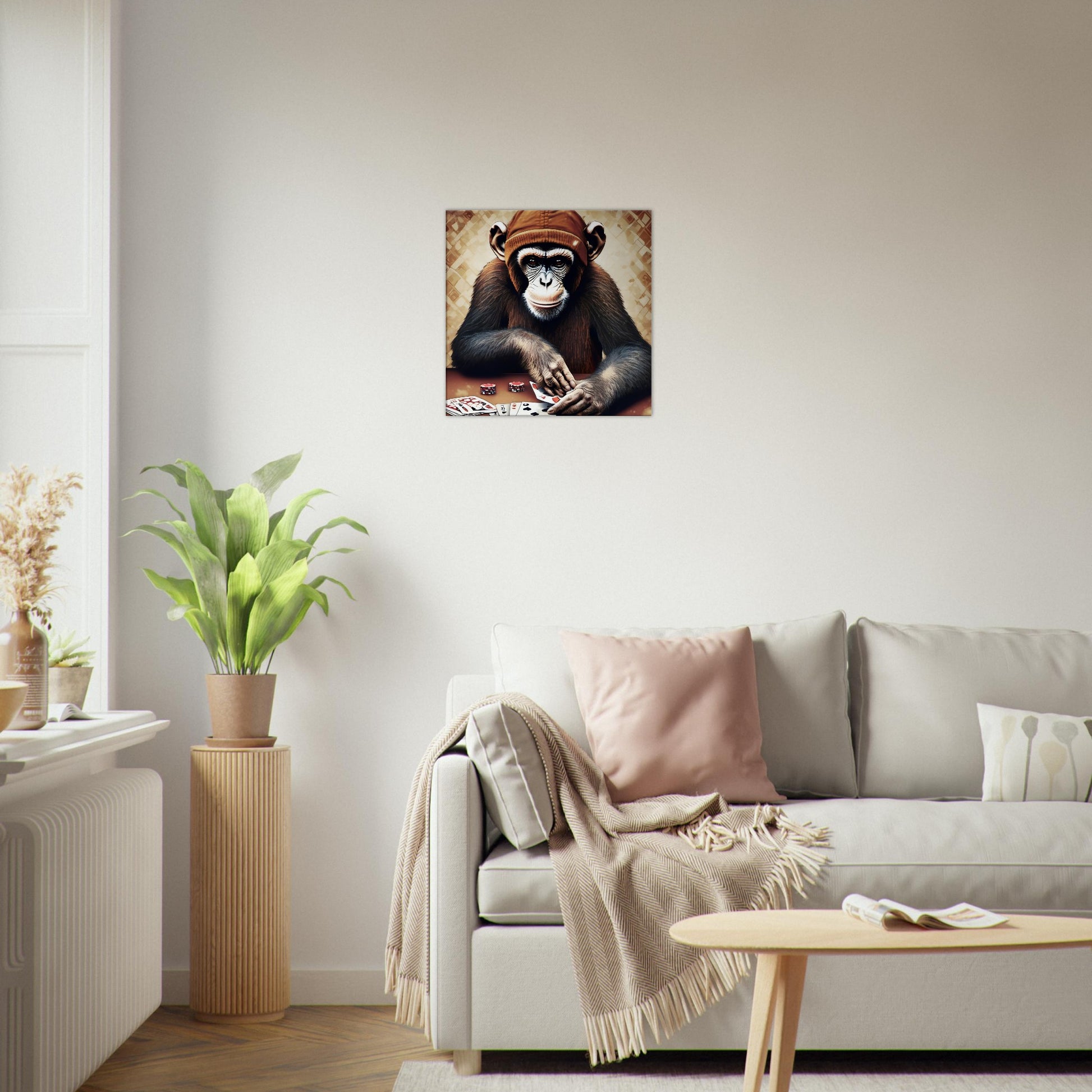tableau singe poker salon