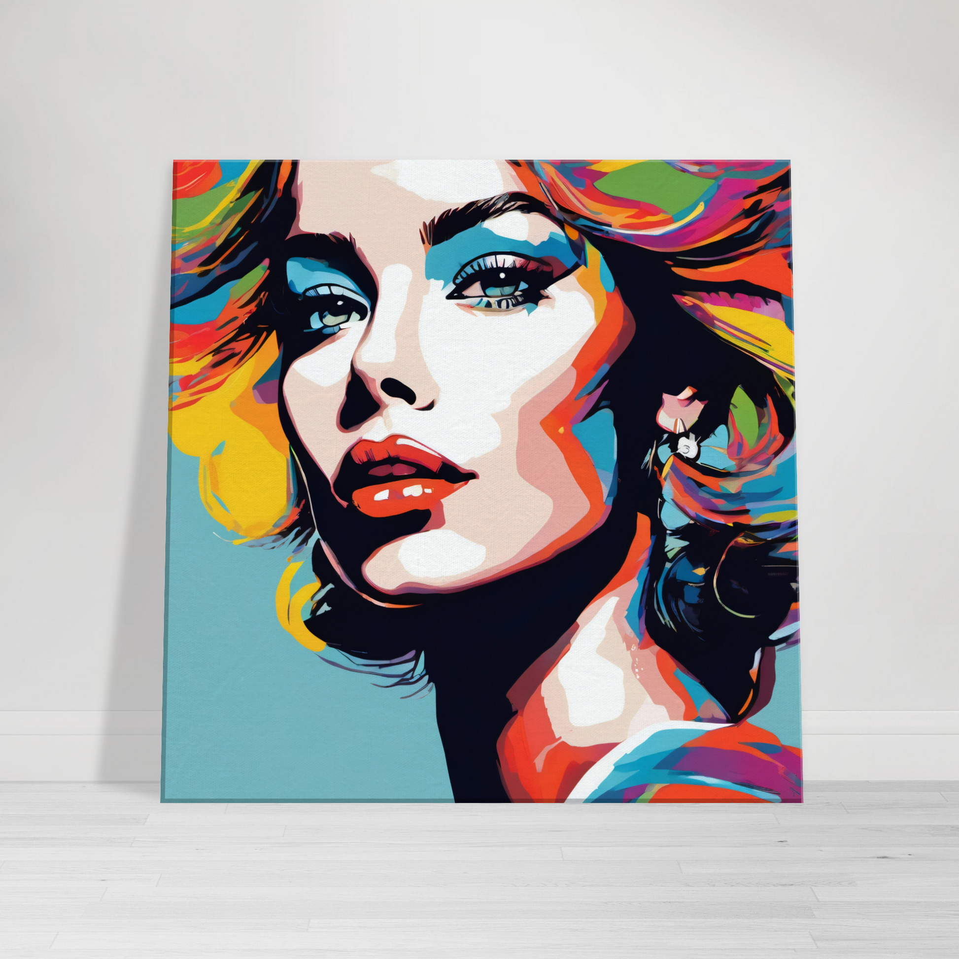 Tableau coloré du visage d'une femme