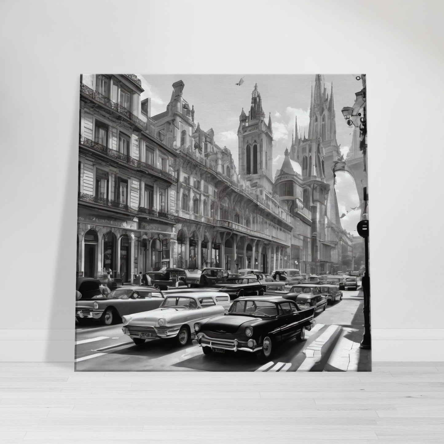 Tableau vintage en noir et blanc