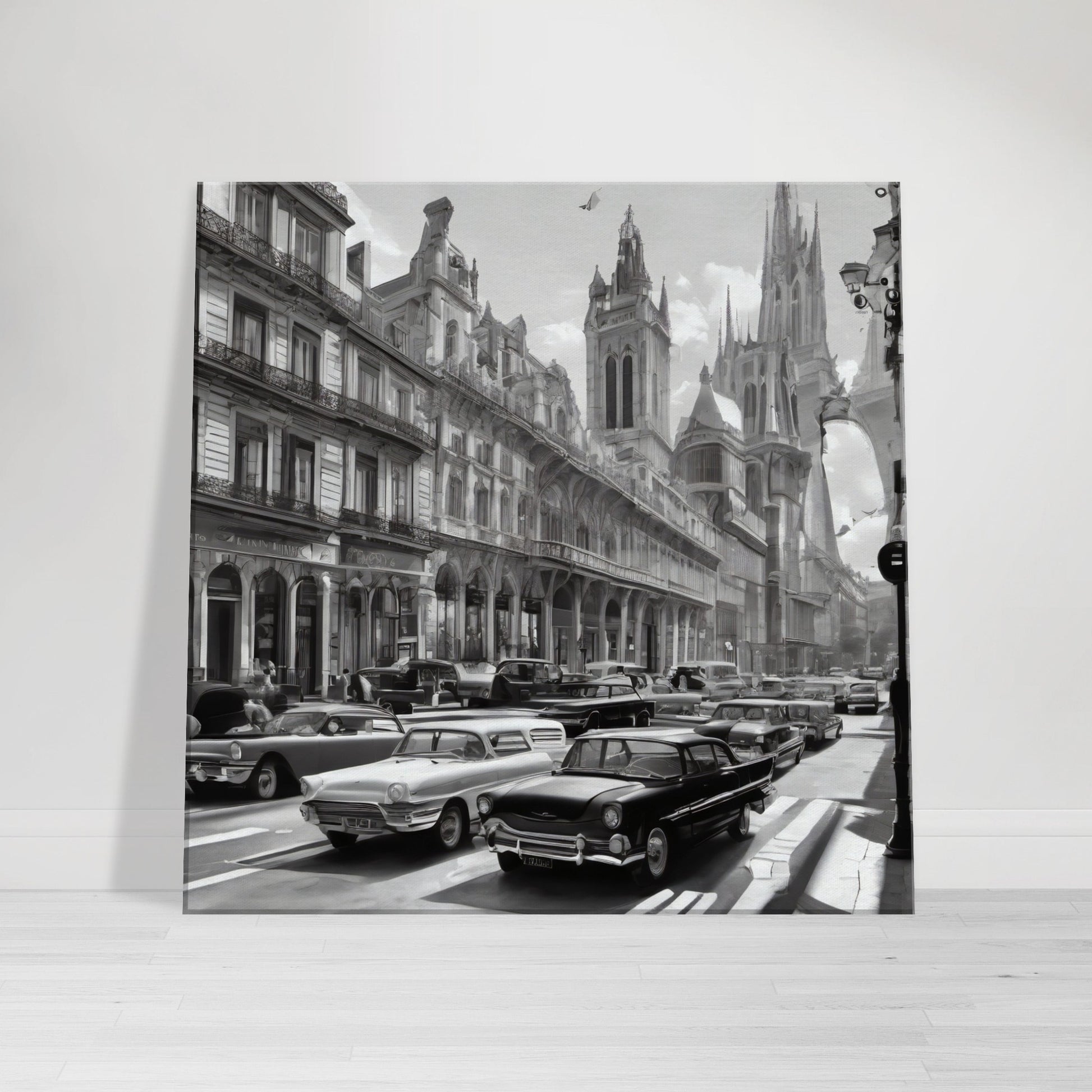 Tableau vintage en noir et blanc