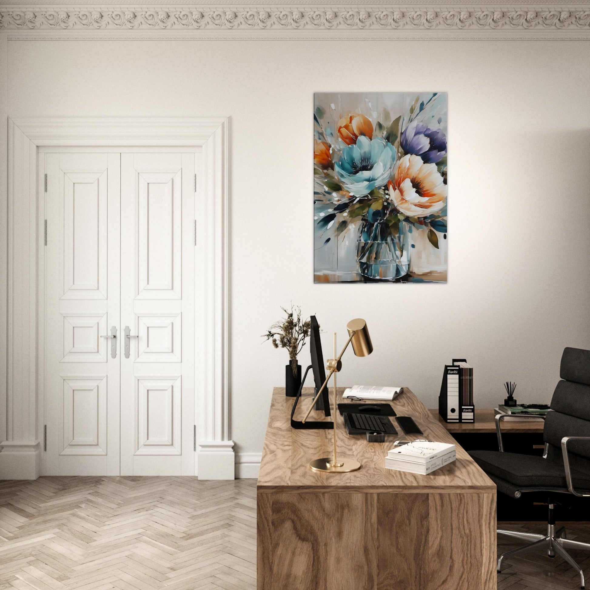 tableau fleurs modernes dans le bureau