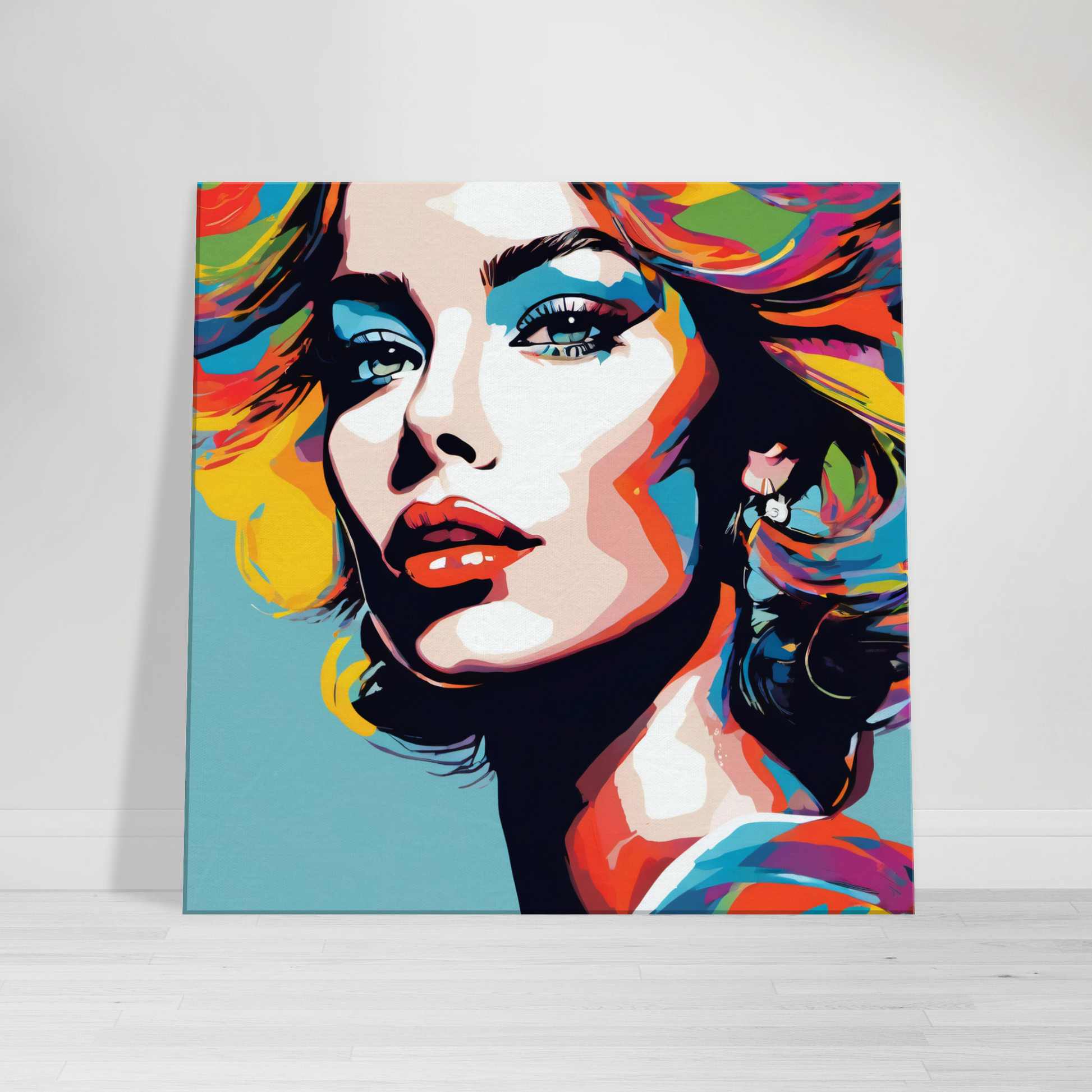 Tableau coloré du visage d'une femme