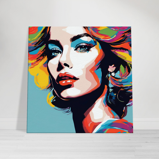 Tableau coloré du visage d'une femme