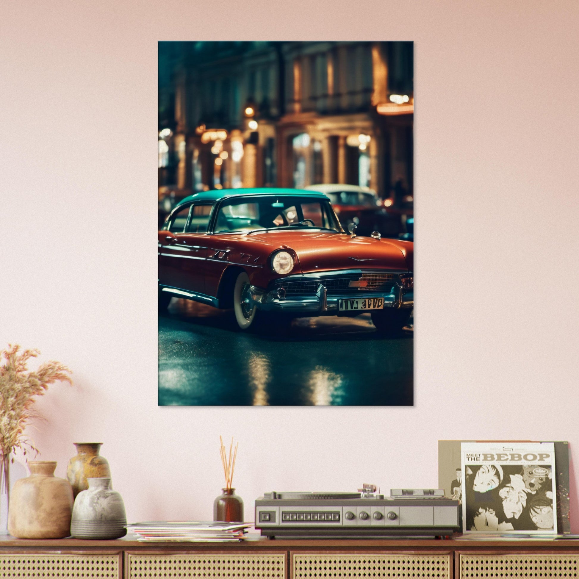 tableau voiture vintage salon