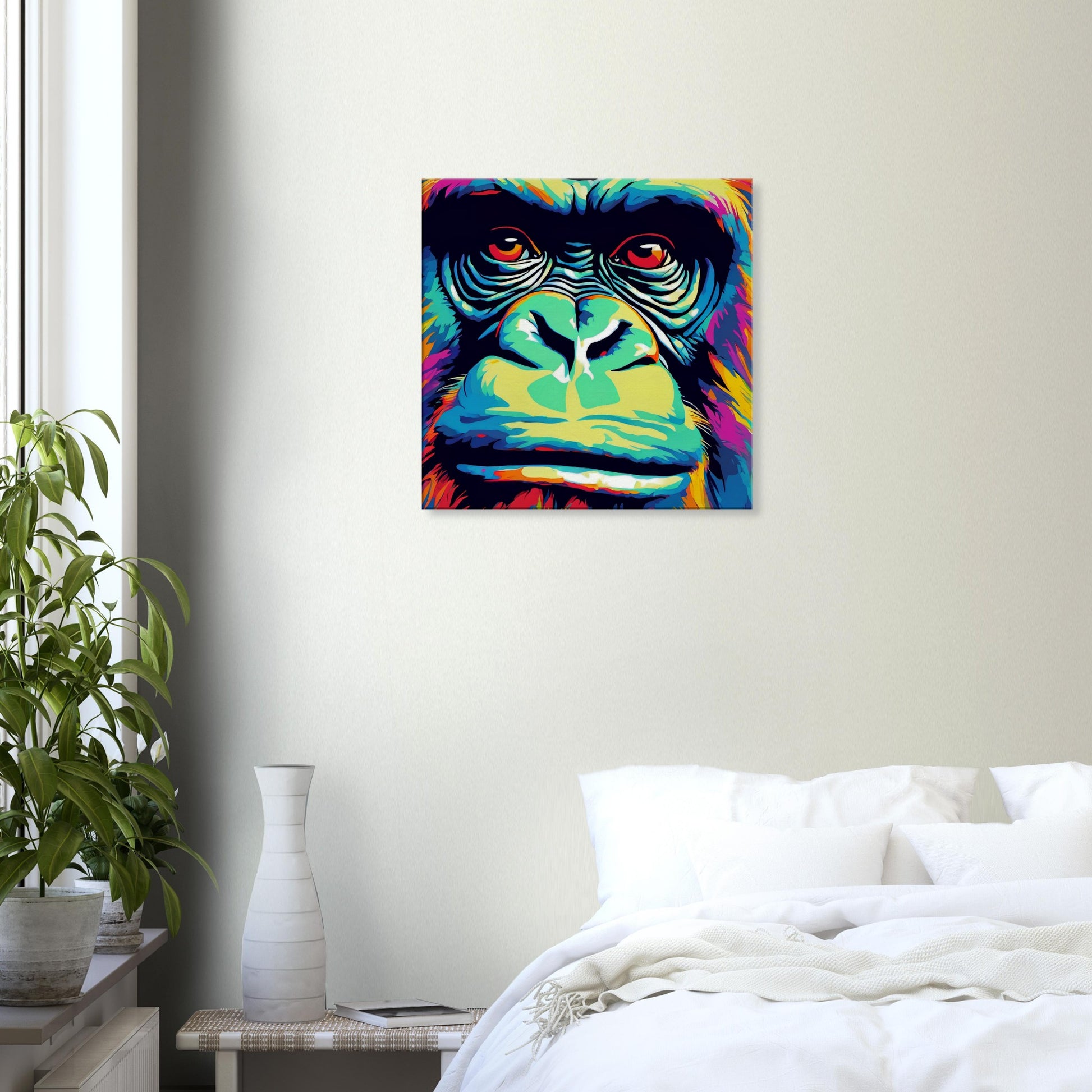 tableau gorille pop art dans la chambre