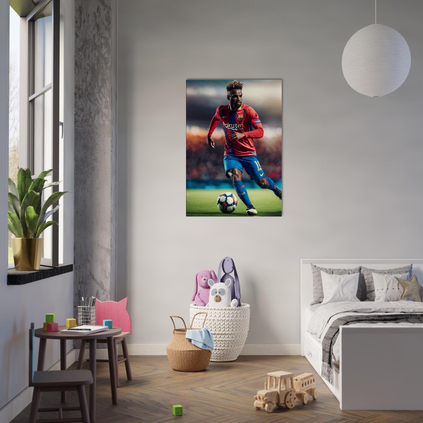 tableau joueur de football pour la chambre
