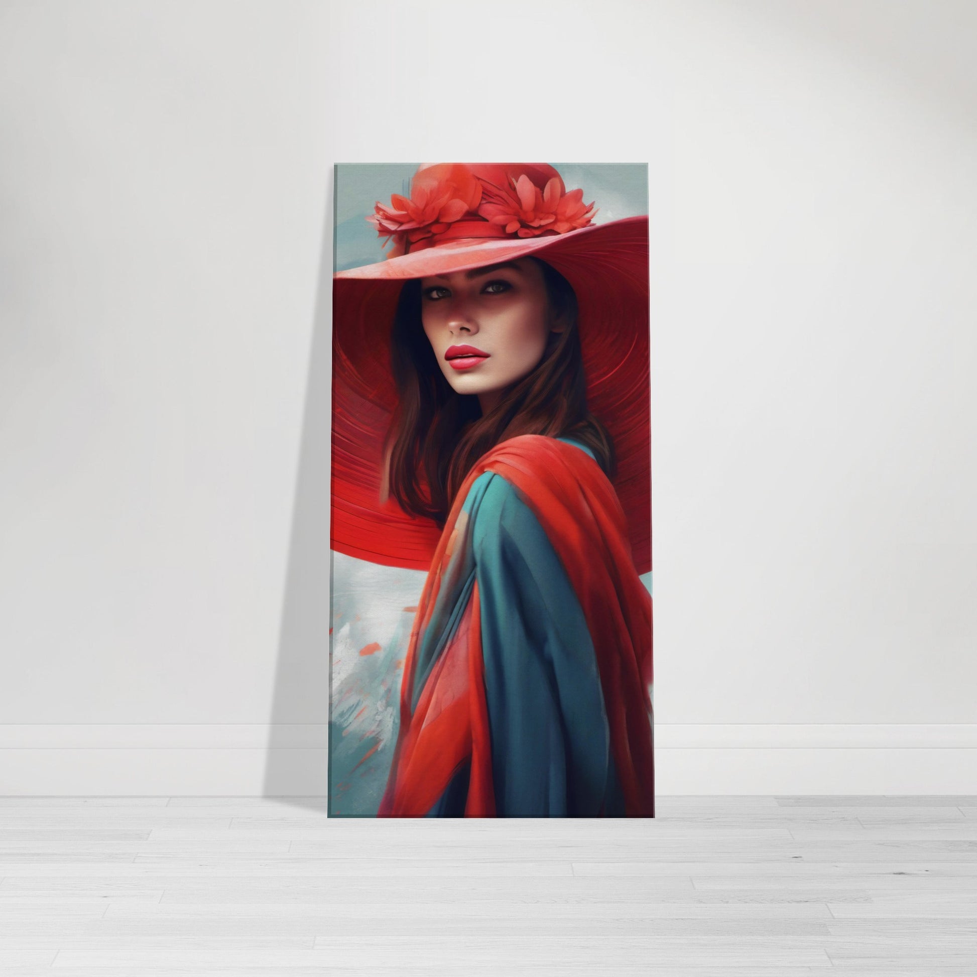 Tableau femme au chapeau rouge