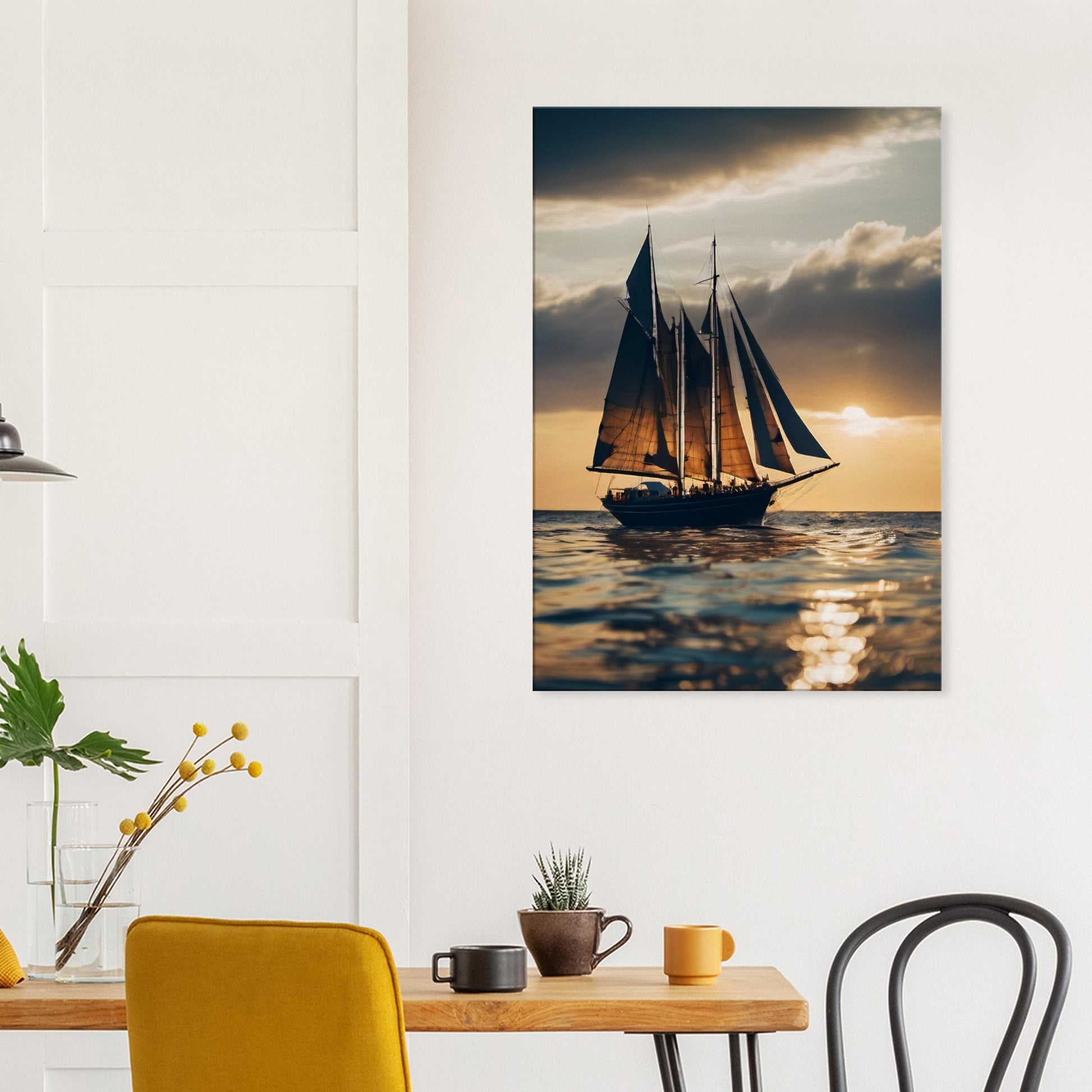 tableau bateau voilier mer dans le salon