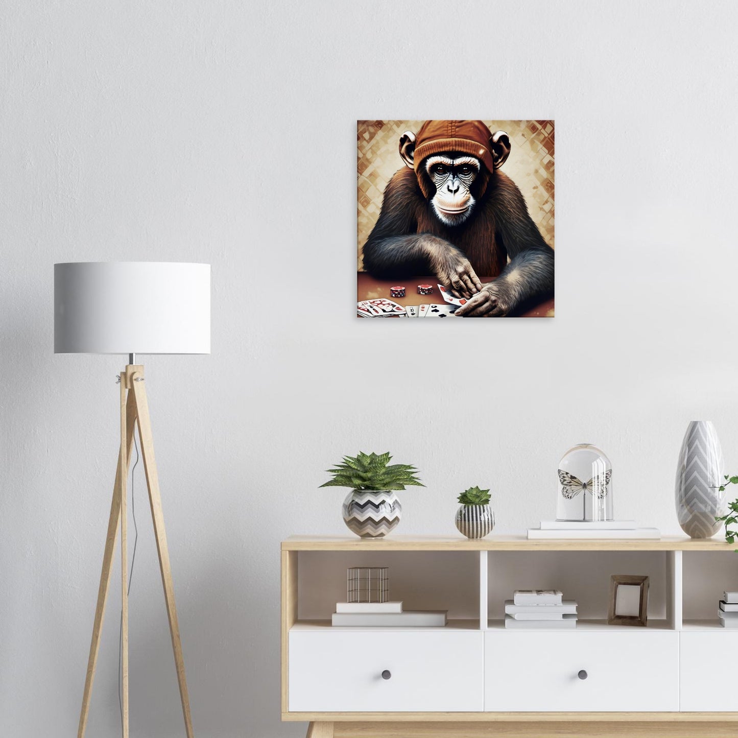 tableau singe poker salon