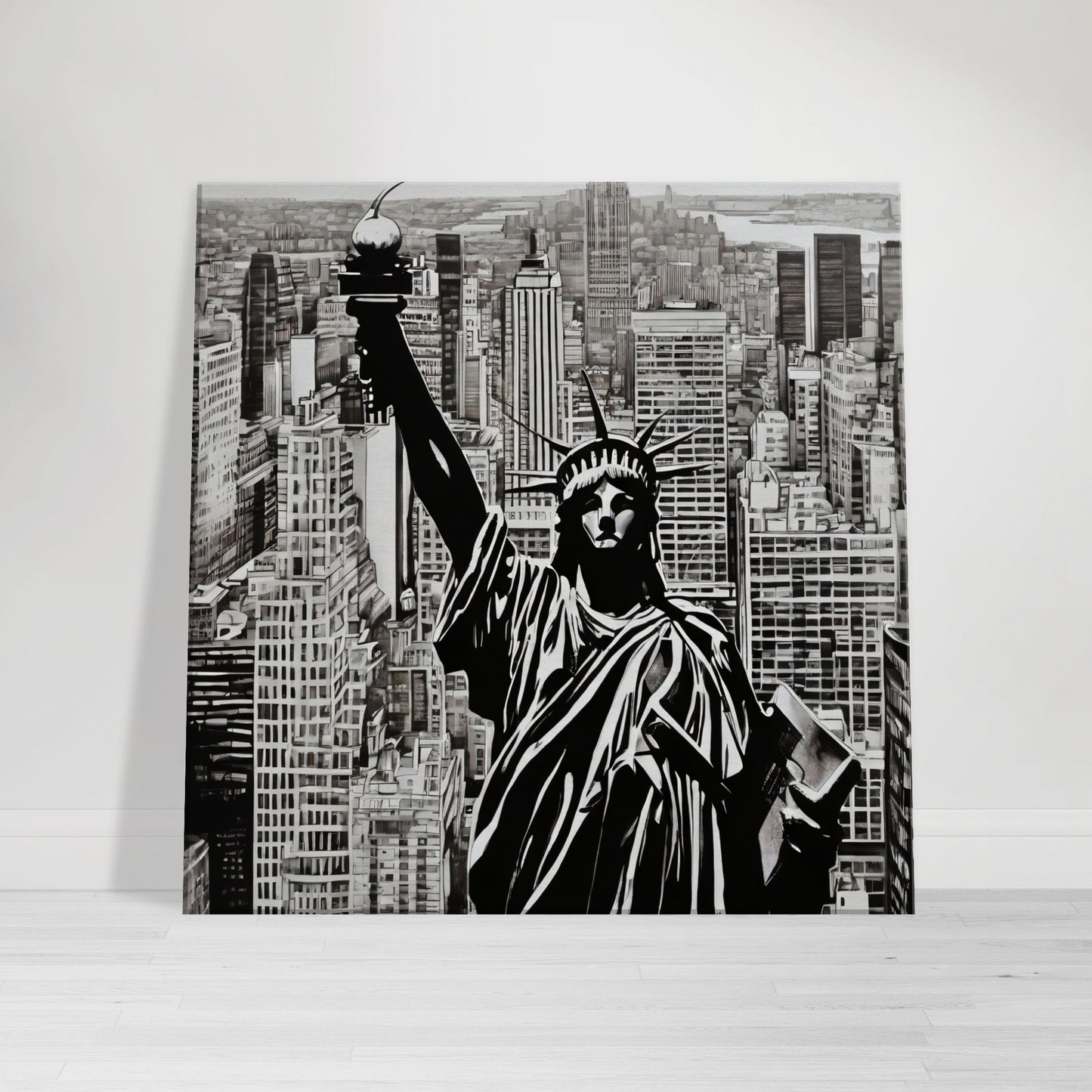 tableau de new york en noir et blanc