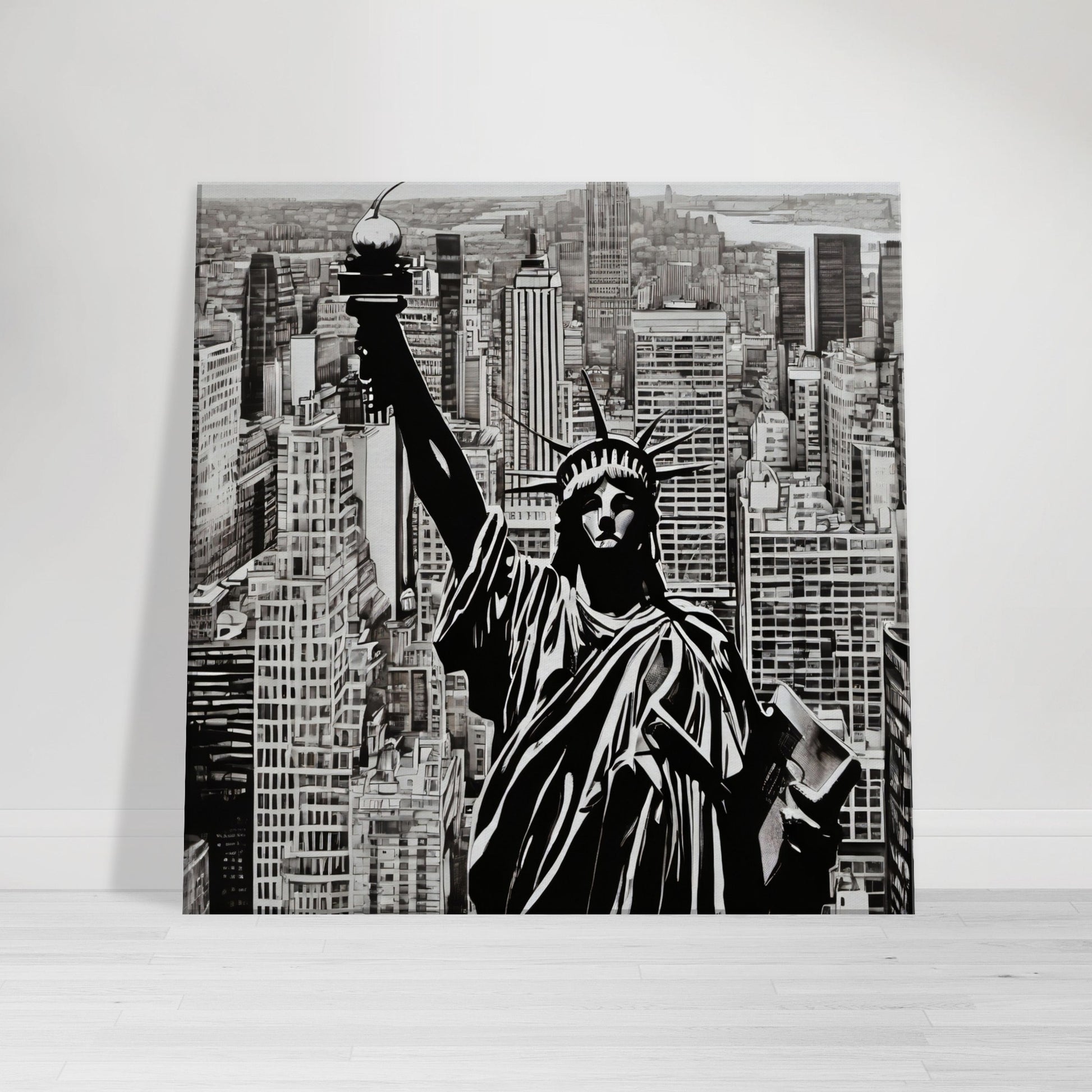 tableau de new york en noir et blanc