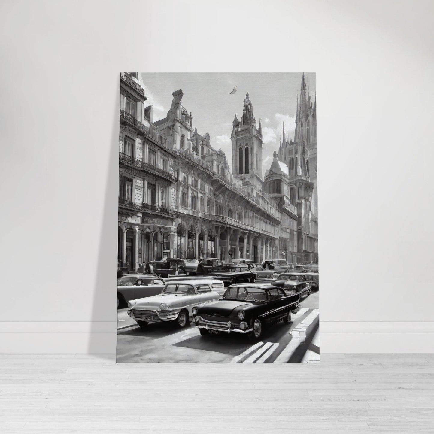 Tableau vintage en noir et blanc