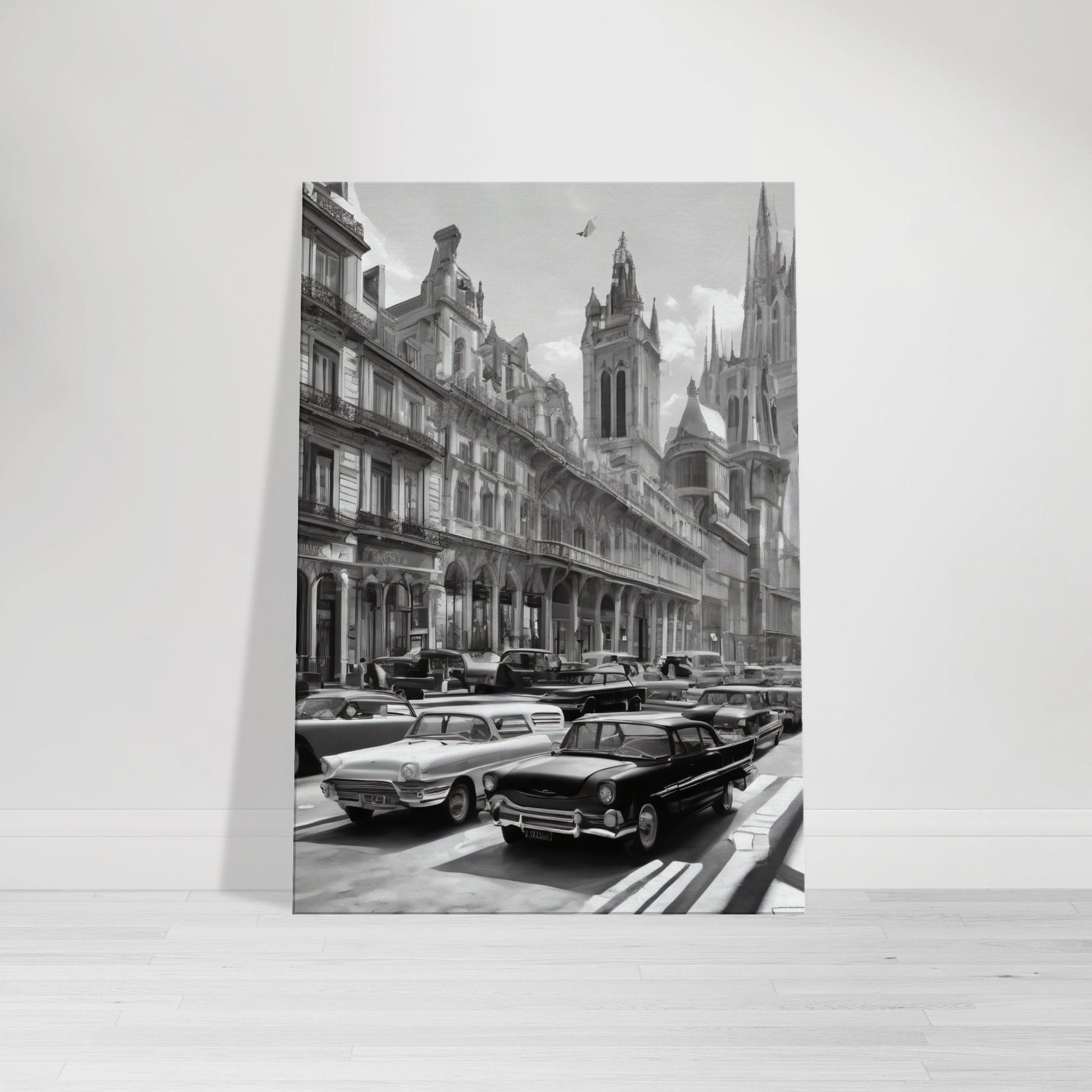 Tableau vintage en noir et blanc