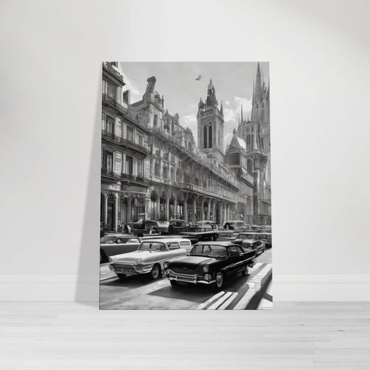 Tableau vintage en noir et blanc