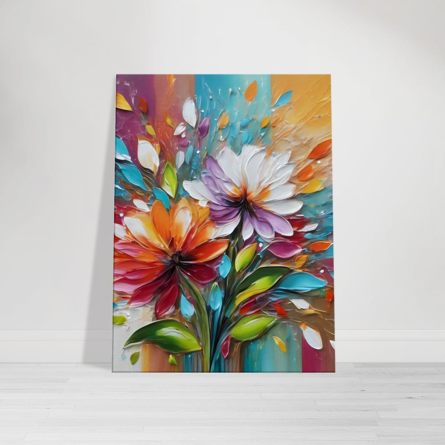 Tableau de fleurs en peinture