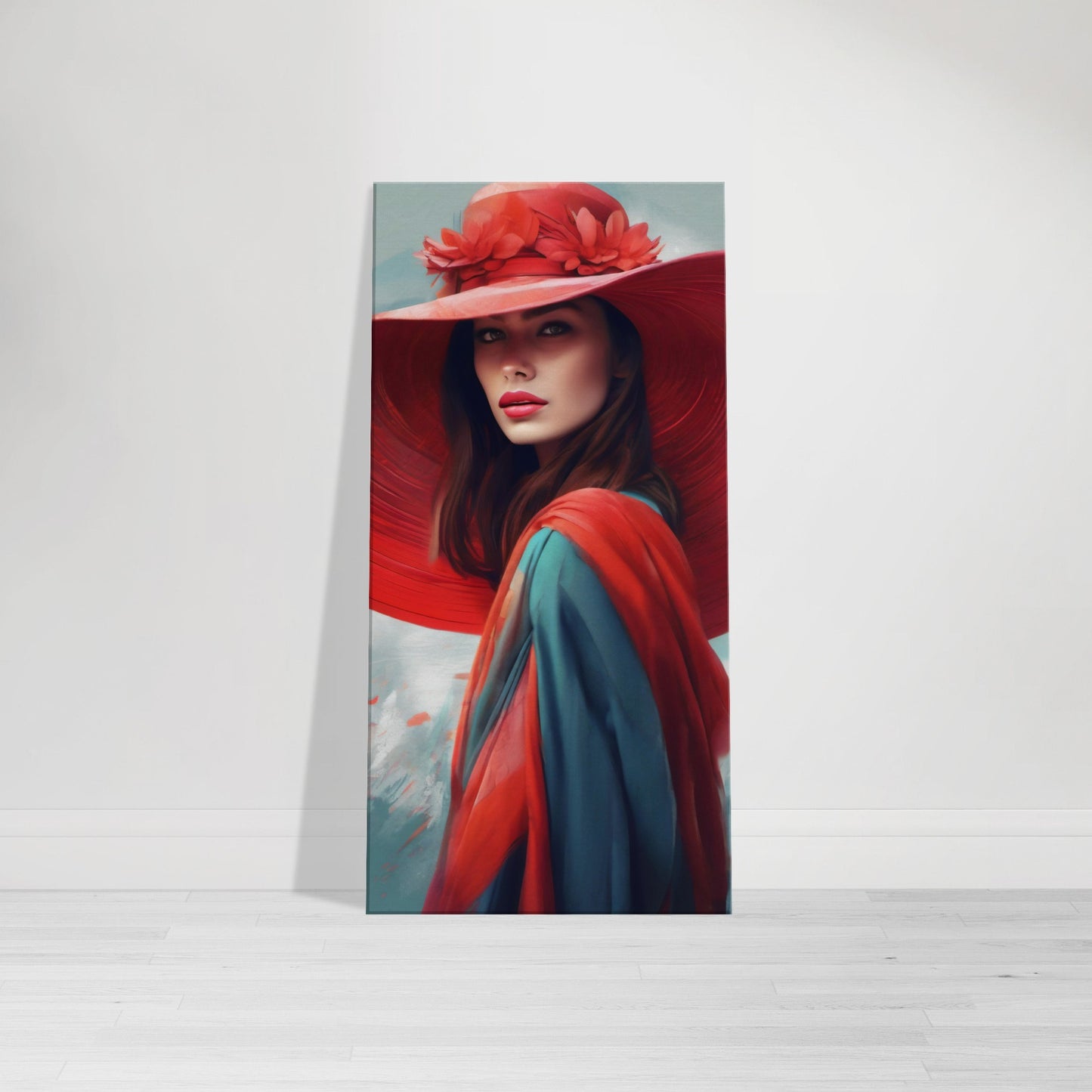 Tableau femme au chapeau rouge