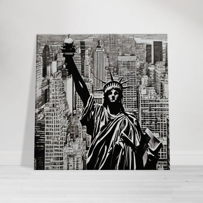 tableau de new york en noir et blanc