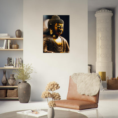 tableau bouddha relief dans le salon