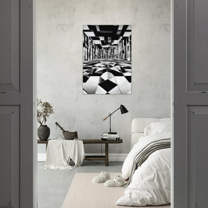 tableau moderne en noir et blanc dans la chambre