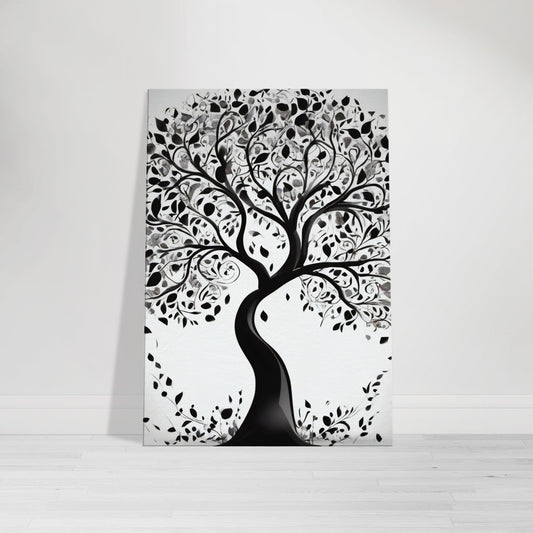 tableau arbre de vie en noir et blanc