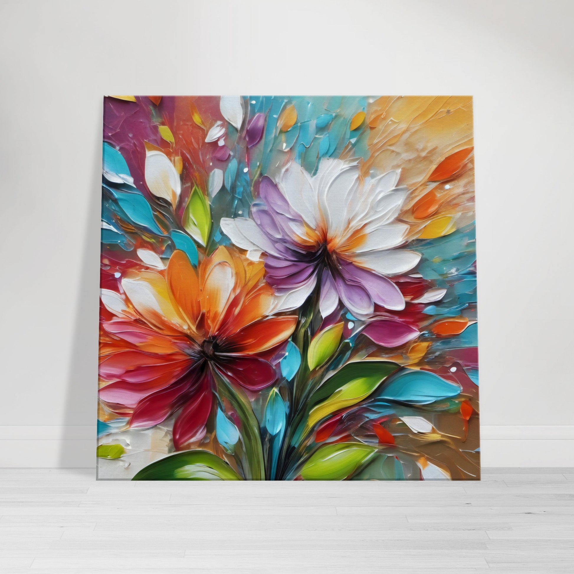 Tableau de fleurs en peinture