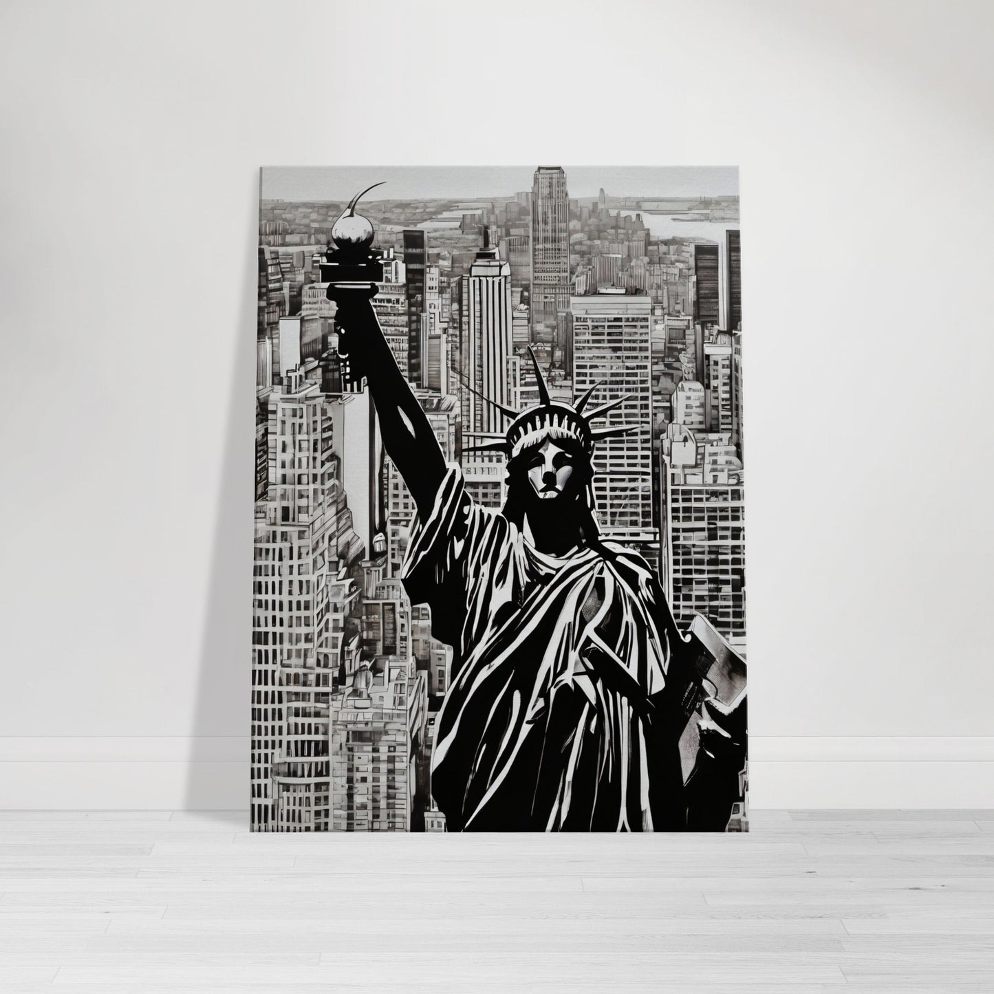 tableau de new york en noir et blanc